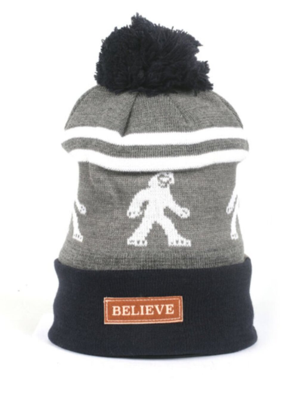 Locale Adult Found Him Beanie Hat Sasquatch Bigfoot Grey White NWT Winter